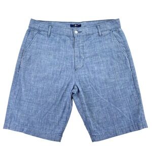 7 For All Mankind Shorts Men's 33 (Fits 34) Blue Cotton Casual Chino Preppy